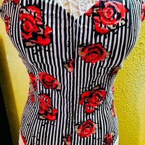 Floral Striped Women's Top